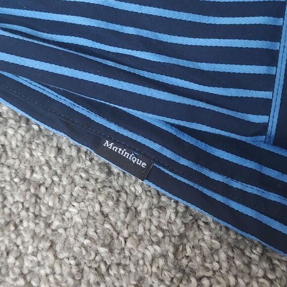 Men's Matinique Size Medium Long‎ Sleeve Striped Button Down Cotton Dress Shirt - Picture 9 of 12